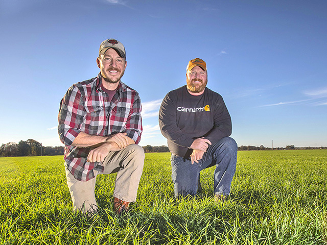 Seth (left) and Adam Chappell first began cover-cropping to control Palmer amaranth, Image by Lisa Buser